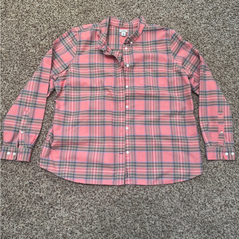 L.L. Bean Organic Cotton Button Up Flannel